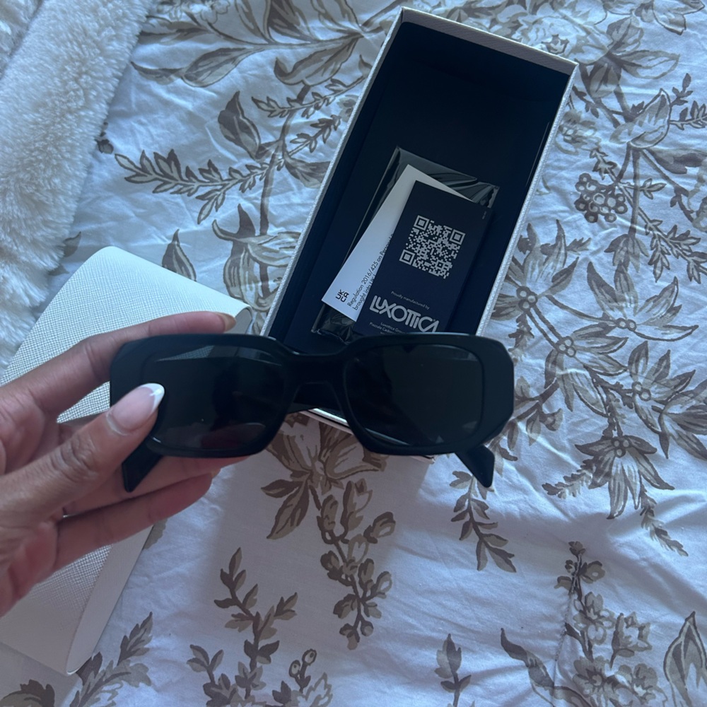 Prada Women's Black Geometric Sunglasses - Picture 3 of 13